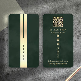 Tarjeta De Visita Artistic Modern Emerald Green & Gold Business Card