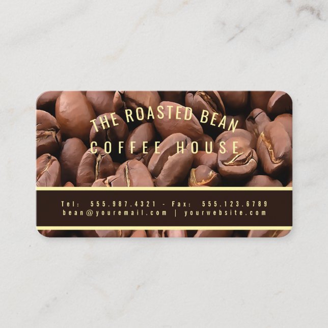 Tarjeta De Visita Artistic Roasted Coffee Beans Business Card (Anverso)