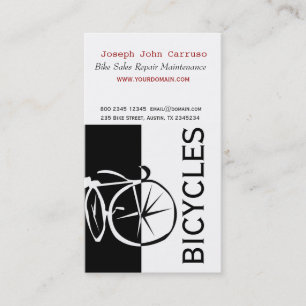 Tarjeta De Visita Artístico blanco de la bici del negro clásico de