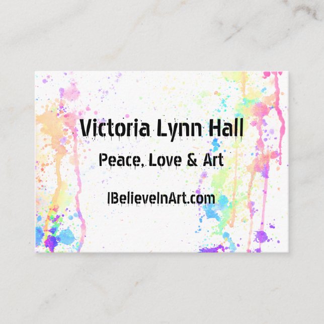 Tarjeta De Visita Artístico corrida acuarela (Anverso)