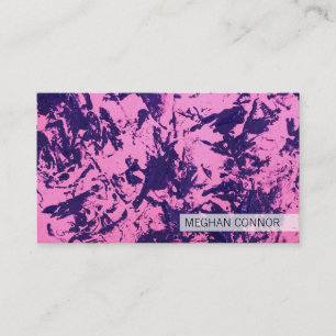 Tarjeta De Visita Artístico Púrpura/Rosa