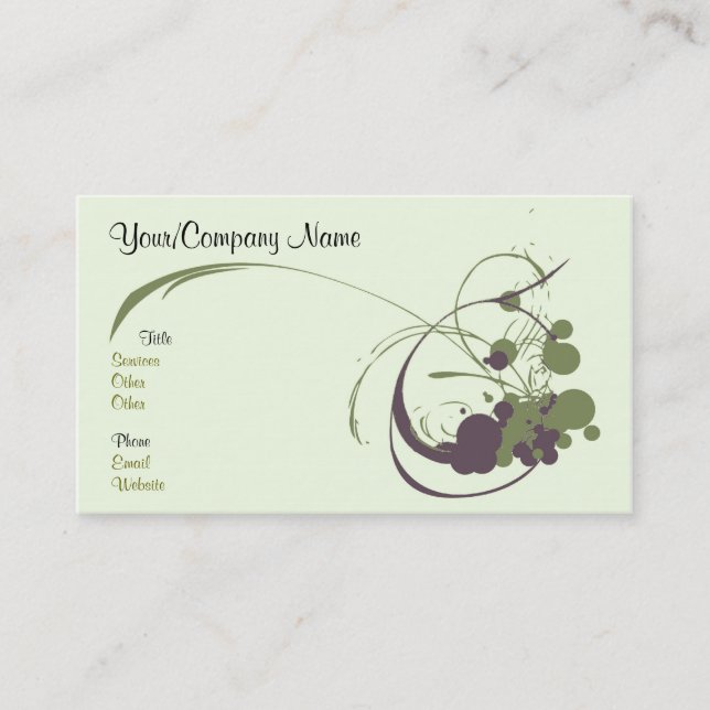 Tarjeta de visita artsy (Anverso)