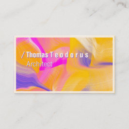 Tarjeta De Visita Artsy Bold Fresco Rosa Amarillo Abstracto