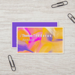 Tarjeta De Visita Artsy Bold Fresco Rosa Amarillo Abstracto 