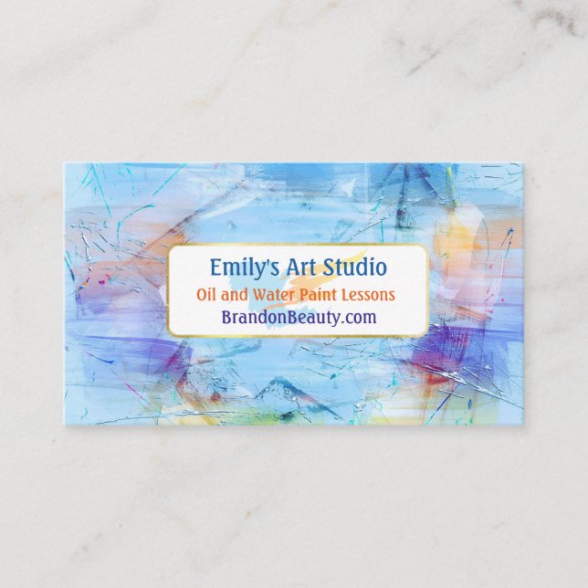 Tarjeta de visita artsy de Pallette de la pintura (Anverso)