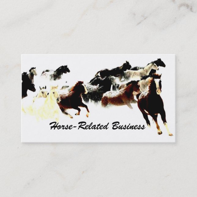 Tarjeta De Visita Artsy Frisky Running Horses/Horse Equine Business (Anverso)