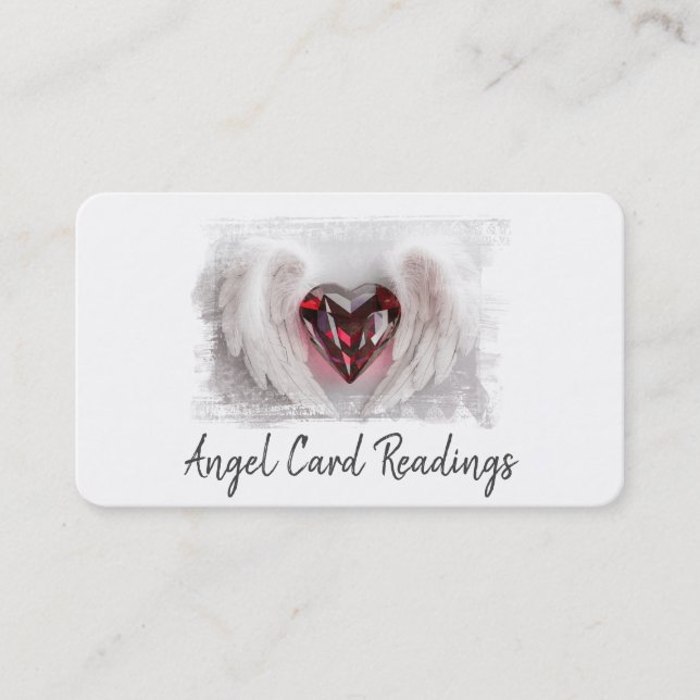 Tarjeta De Visita *~* Artsy RUBY Heart Angel Wings AP78 QR (Anverso)