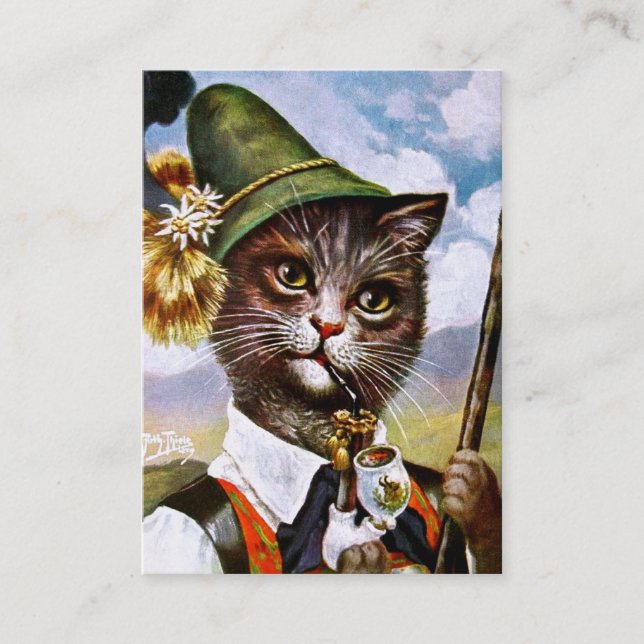 Tarjeta De Visita Arturo Thiele - gato bávaro de las montañas (Anverso)