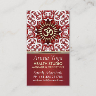 Tarjeta De Visita Aruna Yoga Eastern New Age Business Card