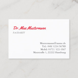 Tarjeta De Visita Arzt Visitenkarte