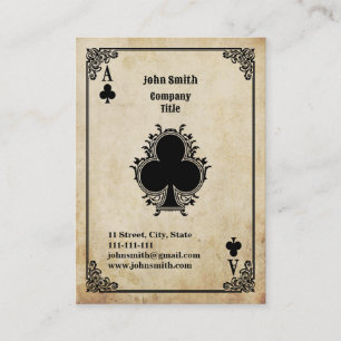 Tarjeta De Visita As de Tréboles Grunge