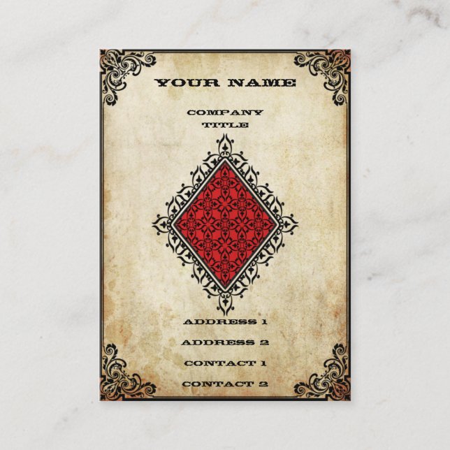 Tarjeta De Visita As del Grunge de diamantes (Anverso)