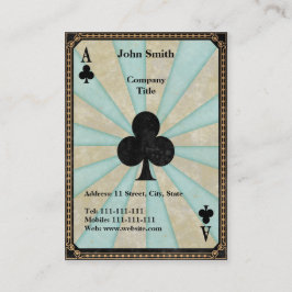 Tarjeta De Visita As del vintage de clubs