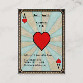 Tarjeta De Visita As del vintage de corazones
