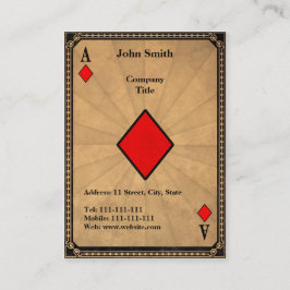 Tarjeta De Visita As del vintage de diamantes