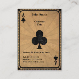 Tarjeta De Visita As vintage de los clubes
