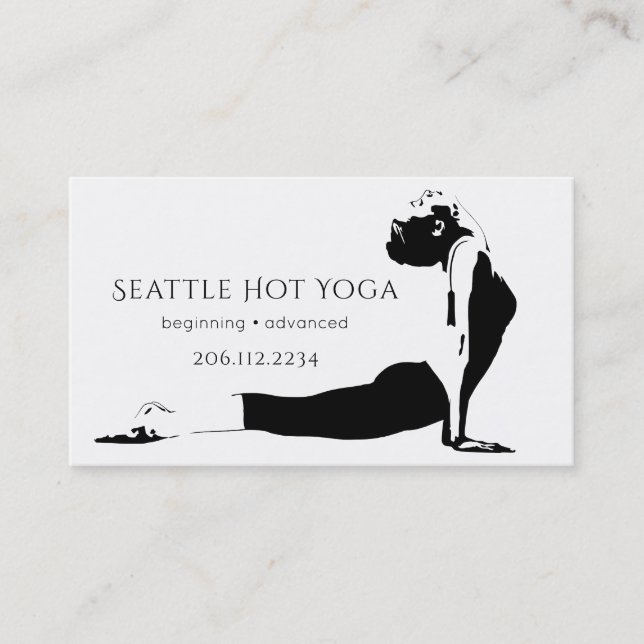 Tarjeta De Visita Asana Silhouette | Instructor de yoga (Anverso)
