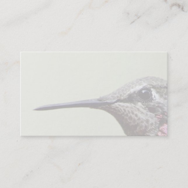 tarjeta de visita ascendente cercana del colibrí (Anverso)
