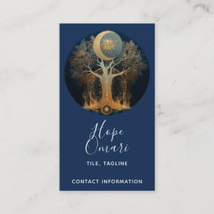 Tarjeta De Visita Ascensión a la luz de la luna Diseño del Árbol d