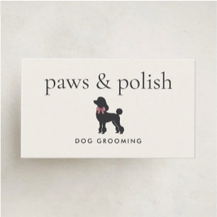 Tarjeta De Visita Aseador de Perros Clásico Elegante Editable