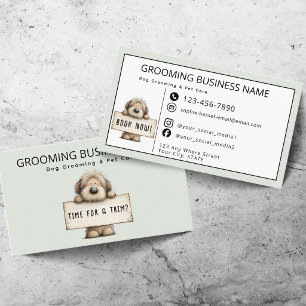 Tarjeta De Visita Aseo de Perro Lindo y Cuidado de Mascotas Divertid