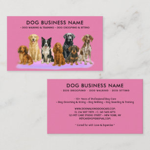 Tarjeta De Visita Aseo de perros Paseo Cuidador de mascotas Entrenam