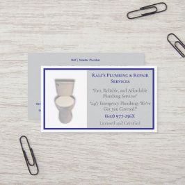 Tarjeta De Visita Aseo de servicios de fontanería gris azul