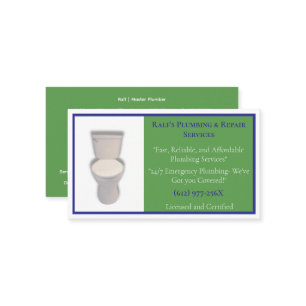 Tarjeta De Visita Aseo de servicios de fontanería verde azul