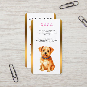 Tarjeta De Visita Aseo Pet Colección Dorada Personalizada Elegante