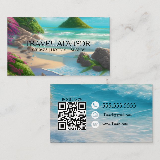 Tarjeta De Visita Asesor de viajes Islas (Anverso / Reverso)