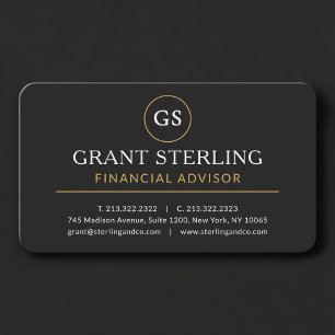 Tarjeta De Visita Asesor Financiero Black Gold Professional