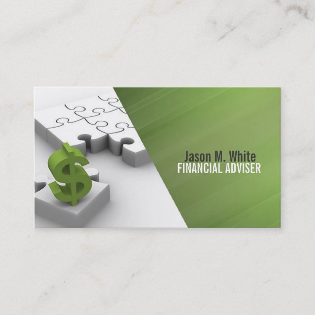 Tarjeta De Visita Asesor financiero, Consultor monetario, Consejero  (Anverso)