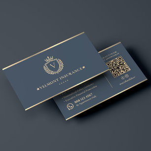 Tarjeta De Visita Asesor Financiero de Seguros Ejecutivo Blue Crest