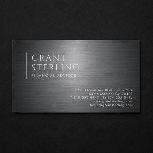 Tarjeta De Visita Asesor Financiero Metallic Professional