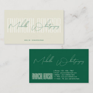 Tarjeta De Visita Asesor FINANCIERO Monogram letra moderna