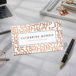Tarjeta De Visita Asesor Financiero Rosa Dorado Elegante