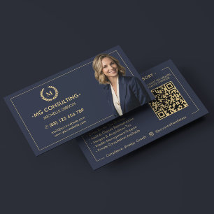 Tarjeta De Visita Asesor Fiscal Elegante Asesor Estratégico Azul 