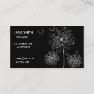 Tarjeta De Visita Asesor floral moderno de platino elegante