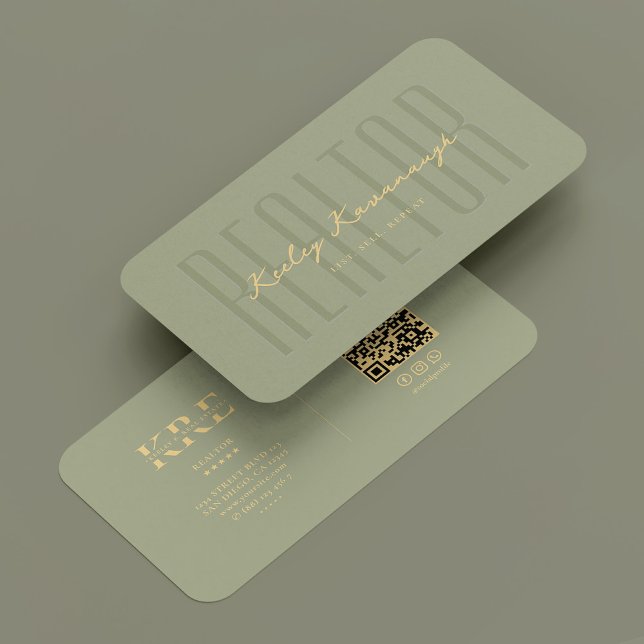 Tarjeta De Visita Asesor hipotecario de Realtor Sage moderno (Realtor Mortgage Advisor Modern Sage Business Card
)