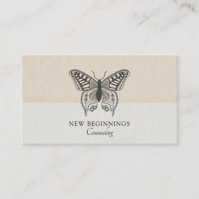 Tarjeta De Visita Asesora psiquiátrica Terapia Butterfly Business (Anverso)