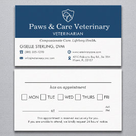 Tarjeta De Visita Asesoramiento de nombramiento de Mascota veterinar