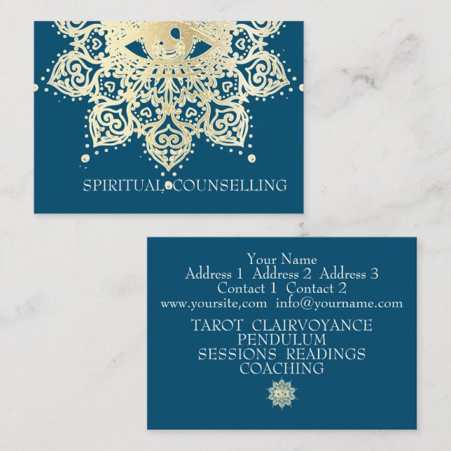 Tarjeta De Visita Asesoramiento Espiritual, Tarot, Ca De Negocios Ps (Anverso / Reverso)