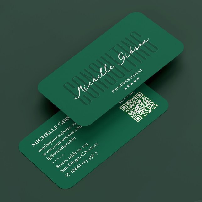 Tarjeta De Visita Asesoría mínima profesional Hunter Green (Minimal Consulting Professional Hunter Green Business Card
)