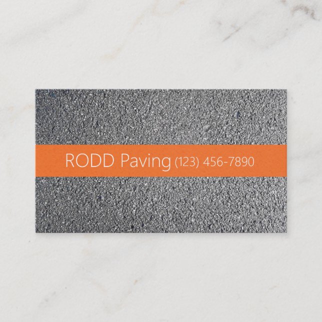 Tarjeta De Visita Asfalto, Pavimentación, Construcción, Trabajos de  (Anverso)