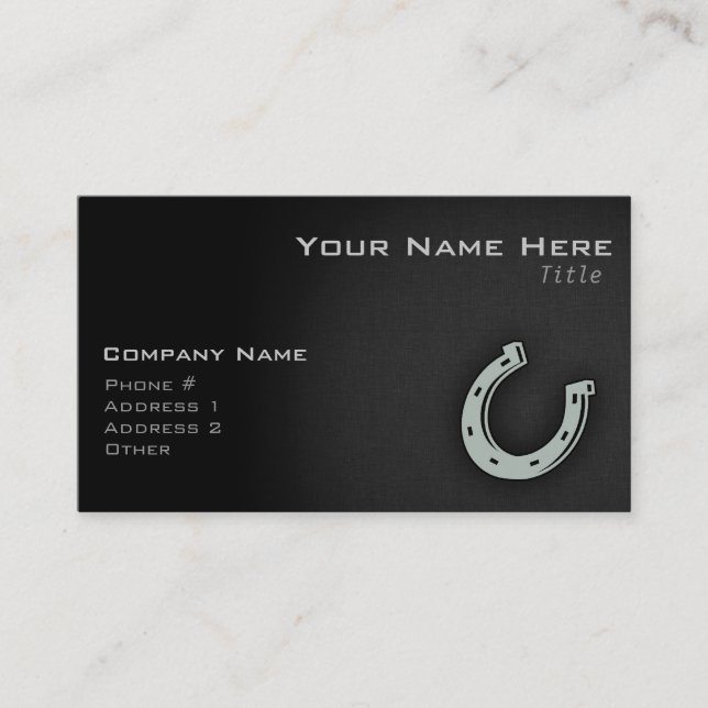 Tarjeta De Visita Ash Gray Horseshoe (Anverso)