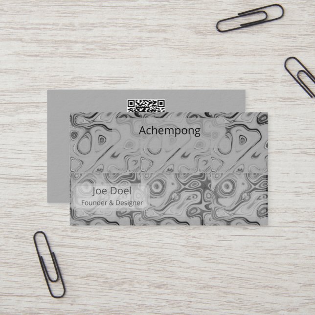 Tarjeta De Visita Ash Gray Opulent Abstract Luxury Business Card  (Anverso/Reverso In Situ)