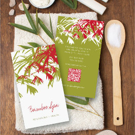 Tarjeta De Visita Asia Zen Red Bamboo deja spa oriental moderno