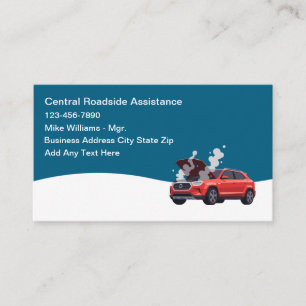 Tarjeta De Visita Asistencia en carretera de reparación automotriz