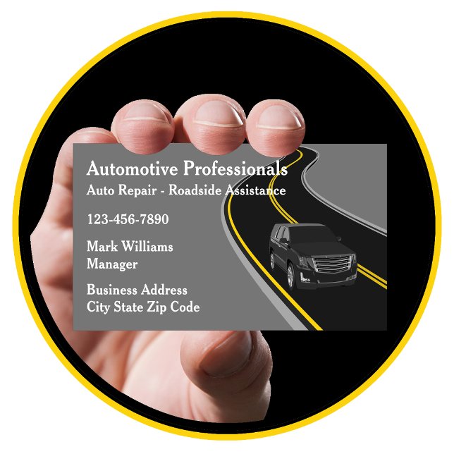 Tarjeta De Visita Asistencia en carretera para reparación de automóv (Subido por el creador)