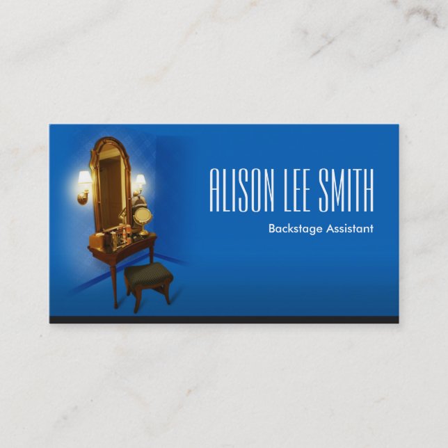 Tarjeta De Visita Asistente de Belleza entre bastidores (Anverso)